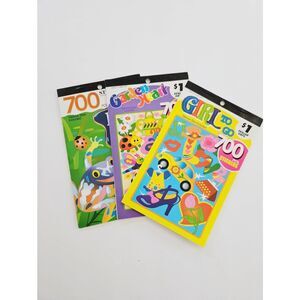 Vintage Set Of Three Sticker Books - Biology Room Frogs Garden Heart Girl To Go